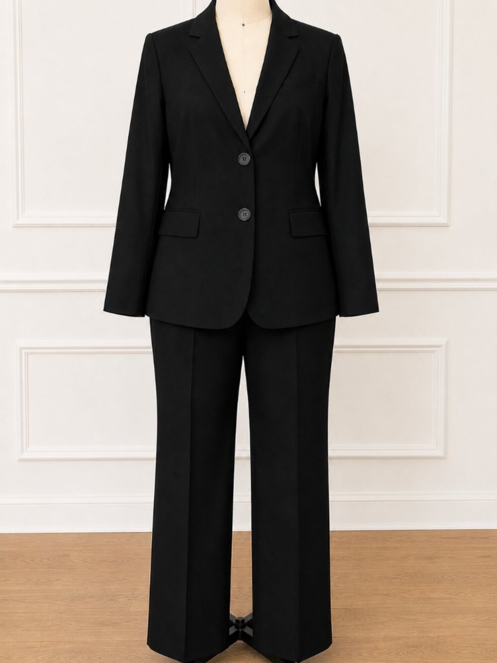 NWT Talbots Woman Black Wool Blend Pant Suit 18W